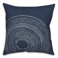 Creative Products Blue Circle Dot Pattern 18x18 Indoor / Outdoor Pillow