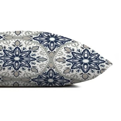 Creative Products Faded Blue Gray Medallions 14x20 Indoor / Outdoor Pillow 3 Creative Products Faded Blue Gray Medallions 14x20 Indoor / Outdoor Pillow - Image 3