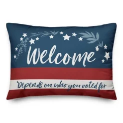Creative Products Depends On Who You Voted For 20 X 14 Indoor / Outdoor Pillow -Home Decor GUEST 116c3e8a f54e 47f1 9bc9 e025eaa9f9a3