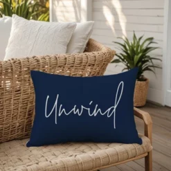 Creative Products Unwind Script Navy 14x20 Indoor / Outdoor Pillow -Home Decor GUEST 1566ea31 2c28 4a40 b471 aec6f432e40f