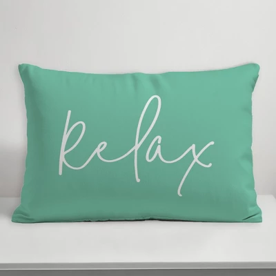 Creative Products Relax Thin Script Mint 14x20 Indoor / Outdoor Pillow 3 Creative Products Relax Thin Script Mint 14x20 Indoor / Outdoor Pillow - Image 3