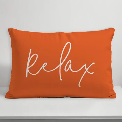 Creative Products Relax Thin Script Orange 14x20 Indoor / Outdoor Pillow 3 Creative Products Relax Thin Script Orange 14x20 Indoor / Outdoor Pillow - Image 3