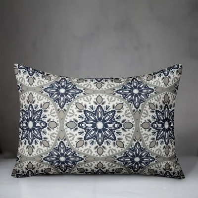 Creative Products Faded Blue Gray Medallions 14x20 Indoor / Outdoor Pillow 2 Creative Products Faded Blue Gray Medallions 14x20 Indoor / Outdoor Pillow - Image 2
