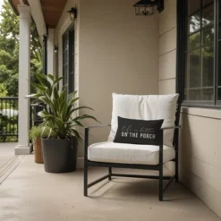 Creative Products Life Is Better On The Porch Black And White 14x20 Indoor / Outdoor Pillow -Home Decor GUEST 24a3b0a9 55c6 4ed6 8e48 8e1275bbbb41