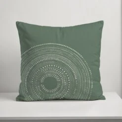 Creative Products Green Circle Dot Pattern 18x18 Indoor / Outdoor Pillow -Home Decor GUEST 26703b44 11ca 4493 8927 dd4a78a0767d
