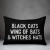Creative Products Black Cats Wing Of Bats & Witches Hats 14x20 Indoor / Outdoor Pillow