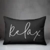 Creative Products Relax Thin Script Black And White 14x20 Indoor / Outdoor Pillow