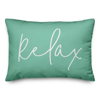 Creative Products Relax Thin Script Mint 14x20 Indoor / Outdoor Pillow 8 Creative Products Relax Thin Script Mint 14x20 Indoor / Outdoor Pillow - Image 8