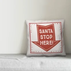 Creative Products Santa Stop Here 18x18 Indoor / Outdoor Pillow -Home Decor GUEST 2fa9882e dc0a 4786 a47b ba597f18c34b