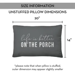 Creative Products Life Is Better On The Porch Grey And White 14x20 Indoor / Outdoor Pillow -Home Decor GUEST 3315a379 b909 455a bb5c a97813e0aaa2