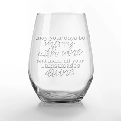 Creative Products Merry With Wine 15 Oz. Stemless Wine Glass 3 Creative Products Merry With Wine 15 Oz. Stemless Wine Glass - Image 3