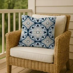 Creative Products Faded Gray Blue Medallions 18x18 Indoor / Outdoor Pillow -Home Decor GUEST 36a85ed3 61b3 4512 9493 089806f1e522
