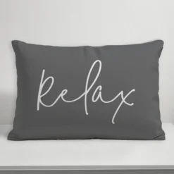 Creative Products Relax Thin Script Grey And White 14x20 Indoor / Outdoor Pillow -Home Decor GUEST 36f0bf04 97cc 452d b86c 6b1eb22740a5