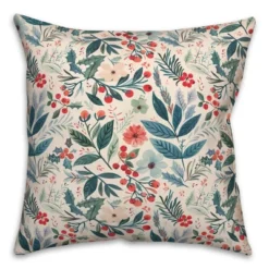 Creative Products Watercolor Christmas Botanical 18 X 18 Indoor / Outdoor Pillow -Home Decor GUEST 37151a69 5538 4bd5 8fc3 e83c1cd51189