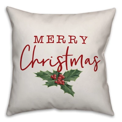 Creative Products Merry Christmas Poinsettia 18x18 Indoor / Outdoor Pillow 3 Creative Products Merry Christmas Poinsettia 18x18 Indoor / Outdoor Pillow - Image 3