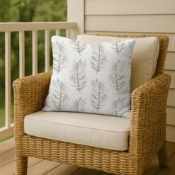 Creative Products White Fern Pattern 18x18 Indoor / Outdoor Pillow -Home Decor GUEST 39019c44 3a1a 476d 9a1a 7b986b2b8eb9