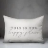 Creative Products This Is Our Happy Place White And Grey 14x20 Indoor / Outdoor Pillow