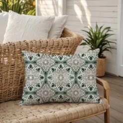 Creative Products Faded Gray Green Medallions 14x20 Indoor / Outdoor Pillow -Home Decor GUEST 3b2fa05b 629d 4a91 846a 2fb0dac21eae