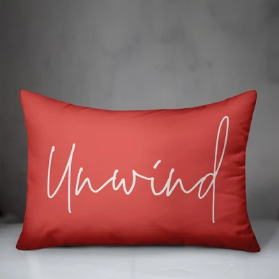 Creative Products Unwind Script Coral 14x20 Indoor / Outdoor Pillow 1 Creative Products Unwind Script Coral 14x20 Indoor / Outdoor Pillow