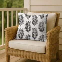 Creative Products Black Fern Pattern 18x18 Indoor / Outdoor Pillow -Home Decor GUEST 3f80c23e bf74 45b0 8931 887df8992bef