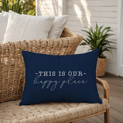 Creative Products This Is Our Happy Place Navy 14x20 Indoor / Outdoor Pillow 4 Creative Products This Is Our Happy Place Navy 14x20 Indoor / Outdoor Pillow - Image 4
