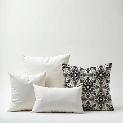 Creative Products Faded Black Gray Medallions 18x18 Indoor / Outdoor Pillow 7 Creative Products Faded Black Gray Medallions 18x18 Indoor / Outdoor Pillow - Image 7
