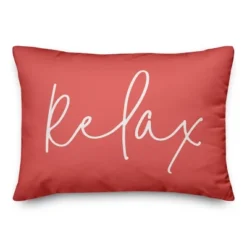 Creative Products Relax Thin Script Coral 14x20 Indoor / Outdoor Pillow -Home Decor GUEST 46280a1c 1e95 42cf 94e1 58165df757ec