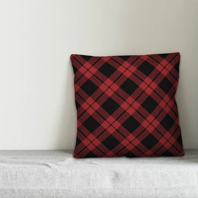 Creative Products Red And Black Plaid 18x18 Indoor / Outdoor Pillow 2 Creative Products Red And Black Plaid 18x18 Indoor / Outdoor Pillow - Image 2
