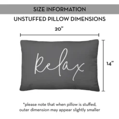 Creative Products Relax Thin Script Grey And White 14x20 Indoor / Outdoor Pillow -Home Decor GUEST 46993c88 a85c 4790 8b5f 97f501da473d