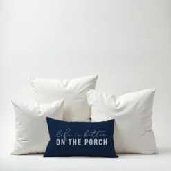 Creative Products Life Is Better On The Porch Navy 14x20 Indoor / Outdoor Pillow -Home Decor GUEST 47f8a5b7 54cf 4634 bae4 395e37d64b8a