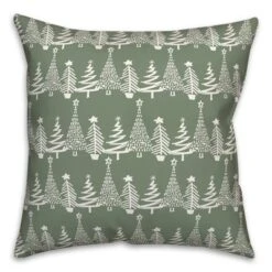 Creative Products Sage Christmas Tree Pattern 18 X 18 Indoor / Outdoor Pillow -Home Decor GUEST 48e869a5 b4b0 4043 a709 fe3b73d63402