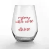Creative Products Merry With Wine 15 Oz. Stemless Wine Glass