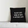Creative Products Black Cats Wing Of Bats & Witches Hats 20x20 Indoor / Outdoor Pillow