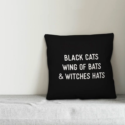 Creative Products Black Cats Wing Of Bats & Witches Hats 18x18 Indoor / Outdoor Pillow 1 Creative Products Black Cats Wing Of Bats & Witches Hats 18x18 Indoor / Outdoor Pillow