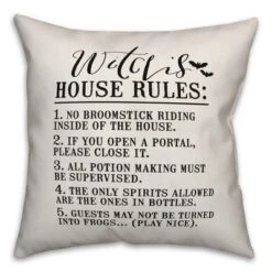 Creative Products Witch House Rules 16x16 Indoor / Outdoor Pillow -Home Decor GUEST 4dcfecaa 6483 4827 ad21 98ff2a7e347c