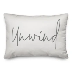 Creative Products Unwind Script White And Grey 14x20 Indoor / Outdoor Pillow -Home Decor GUEST 4ec060a7 3a3d 459e 9604 9ce9908ea7a6