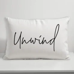 Creative Products Unwind Script White And Black 14x20 Indoor / Outdoor Pillow -Home Decor GUEST 5210ed19 990c 474f b371 7f36759f7237