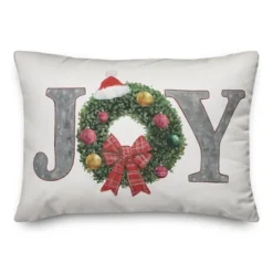 Creative Products Joy Wreath 20 X 14 Indoor / Outdoor Pillow -Home Decor GUEST 543b7c1d f110 4f07 8bcb 95f60648851f