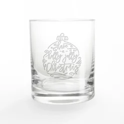 Creative Products Holly Jolly Christmas Script 11 Oz. Whiskey Glass