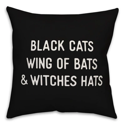 Creative Products Black Cats Wing Of Bats & Witches Hats 20x20 Indoor / Outdoor Pillow 2 Creative Products Black Cats Wing Of Bats & Witches Hats 20x20 Indoor / Outdoor Pillow - Image 2