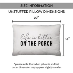 Creative Products Life Is Better On The Porch White And Black 14x20 Indoor / Outdoor Pillow -Home Decor GUEST 564ca5f8 5418 478b a2fb a73e4003fee1