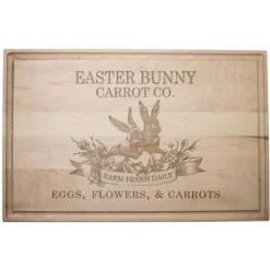 Creative Products Easter Bunny Carrot Co. 17 X 11 Maple Cutting Board