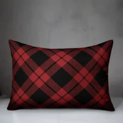 Creative Products Black And Red Plaid 14x20 Indoor / Outdoor Pillow
