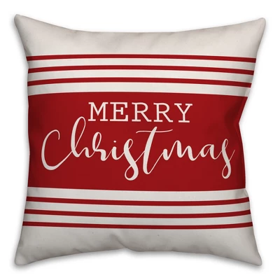 Creative Products Merry Christmas Farmhouse Stripe 18x18 Indoor / Outdoor Pillow 3 Creative Products Merry Christmas Farmhouse Stripe 18x18 Indoor / Outdoor Pillow - Image 3