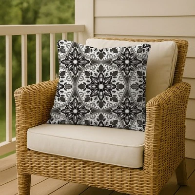 Creative Products Faded Black Gray Medallions 18x18 Indoor / Outdoor Pillow 5 Creative Products Faded Black Gray Medallions 18x18 Indoor / Outdoor Pillow - Image 5