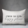 Creative Products This Is Our Happy Place White And Black 14x20 Indoor / Outdoor Pillow