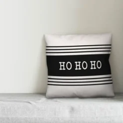 Creative Products Ho Ho Ho Farmhouse Stripe 18x18 Indoor / Outdoor Pillow
