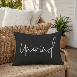 Creative Products Unwind Script Charcoal 14x20 Indoor / Outdoor Pillow -Home Decor GUEST 6a9de502 fc8c 439f b691 03a0aa8f3bee