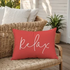 Creative Products Relax Thin Script Coral 14x20 Indoor / Outdoor Pillow -Home Decor GUEST 6c2ce005 1e8c 4102 9848 3994b2f4a103