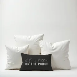 Creative Products Life Is Better On The Porch Black And White 14x20 Indoor / Outdoor Pillow -Home Decor GUEST 6ca1e7cd 7bd5 4ce7 8f95 bb0b63514a95
